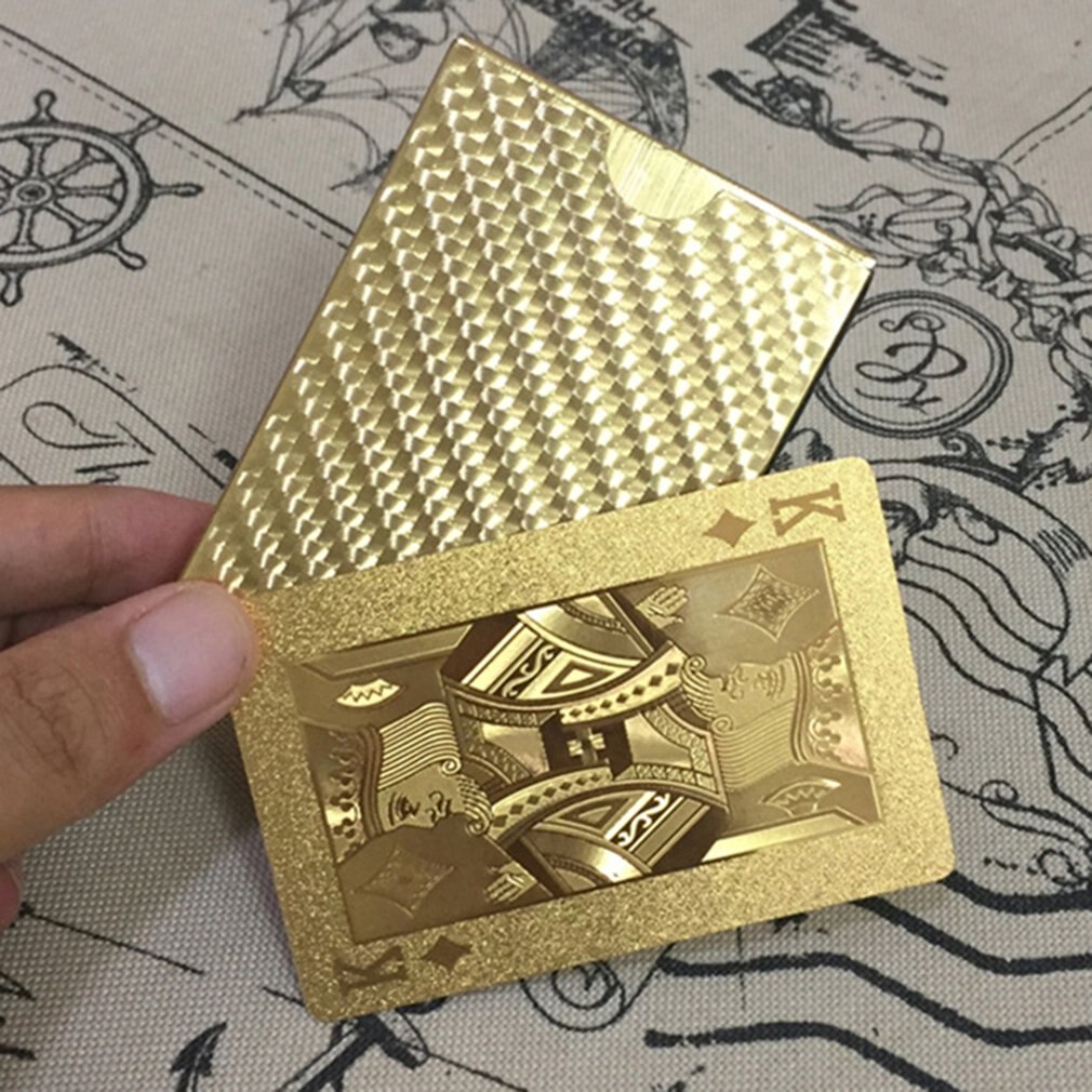 Goldfolien-spielkarten, pokerspiel-Deck, goldfolien-pokerset, plastik-zauberkarten, wasserfeste karten nur für tischspiele