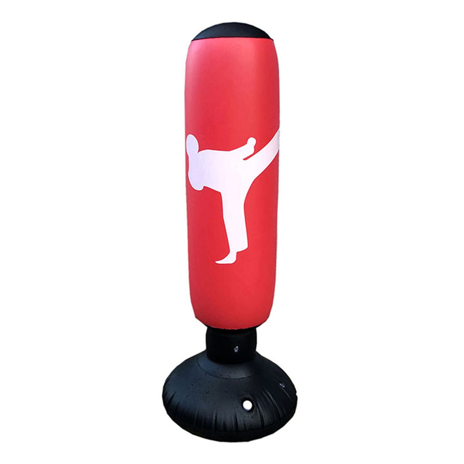 Saco inflable de boxeo de 63 pulgadas para niños y adultos, saco de boxeo para gimnasio, Karate, Taekwondo, práctica de entrenamiento: Red White
