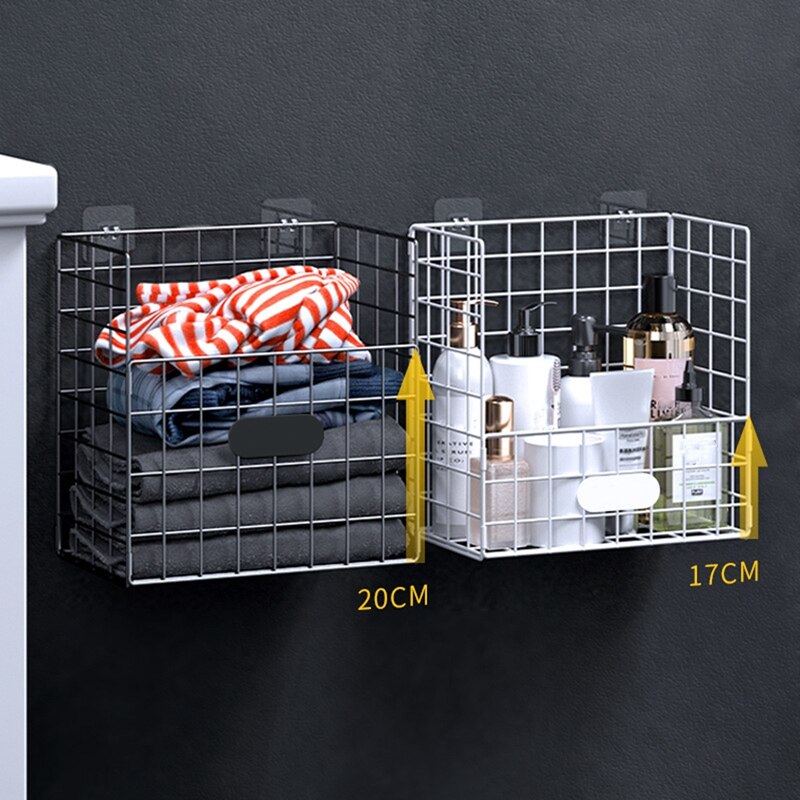 Opvouwbare Ijzer Wasmand Wandmontage Badkamer Vuile Kleren Opslag Mand Wasmand Keuken Opknoping Mand