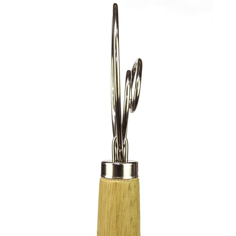 Mezclador de harina , batidor de huevos mezclador de harina de pan de metal, accesorios de manejo de la licuadora de madera para hornear, 2 paquetes