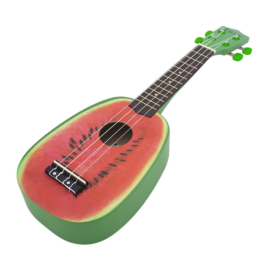 21 Inch 12 Fret 4 String Basswood Ukulele Electric Acoustic Guitar Watermelon Style Ukulele for Musical Instrument Lover