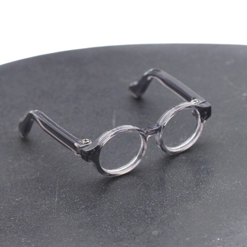 Bjd dukke runde briller til 1/6 1/8 bjd dukke tilbehør (egnet anden ansigtsbredde 4.4cm dukke): Grå
