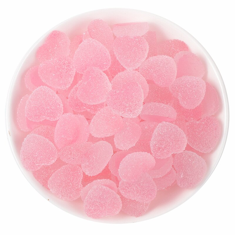 Hjärtformade berlocker för slime tillbehör leksaker godis fluffiga tillbehör lizun modellering lera diy kit slime leksak för barn: 10 st rosa 1