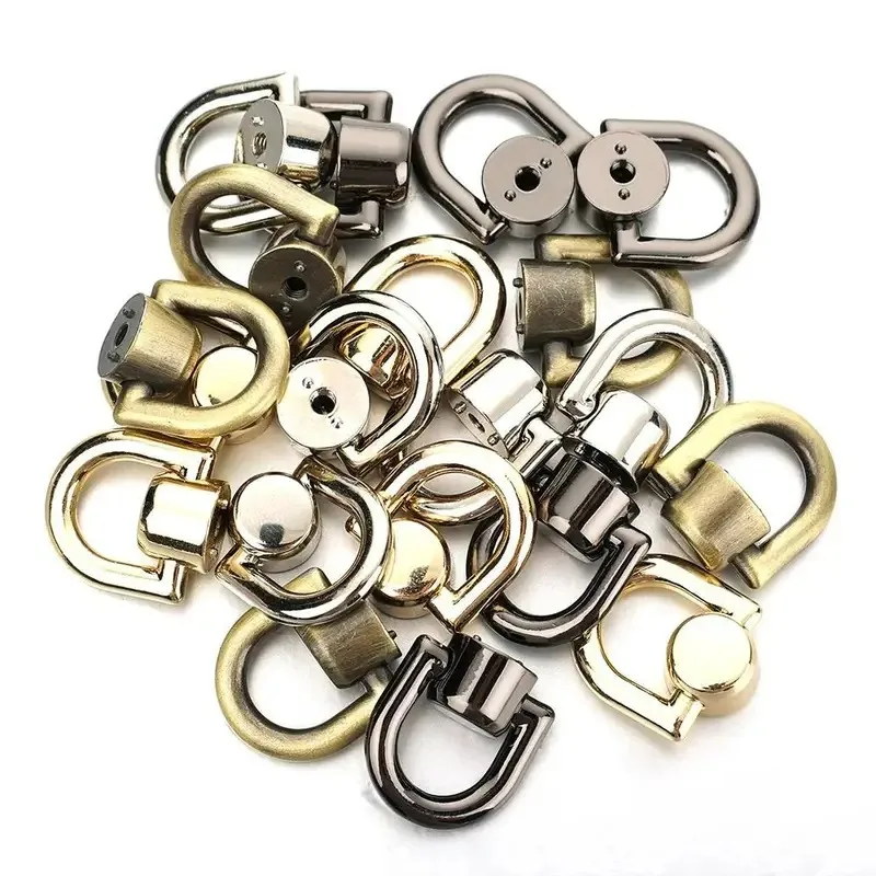 1/10pcs D-shaped Ring Bag Clip Buckles Retro Metal Double Buckle Handbag Chain Handles Connector Bag Strap Hardware Accessories