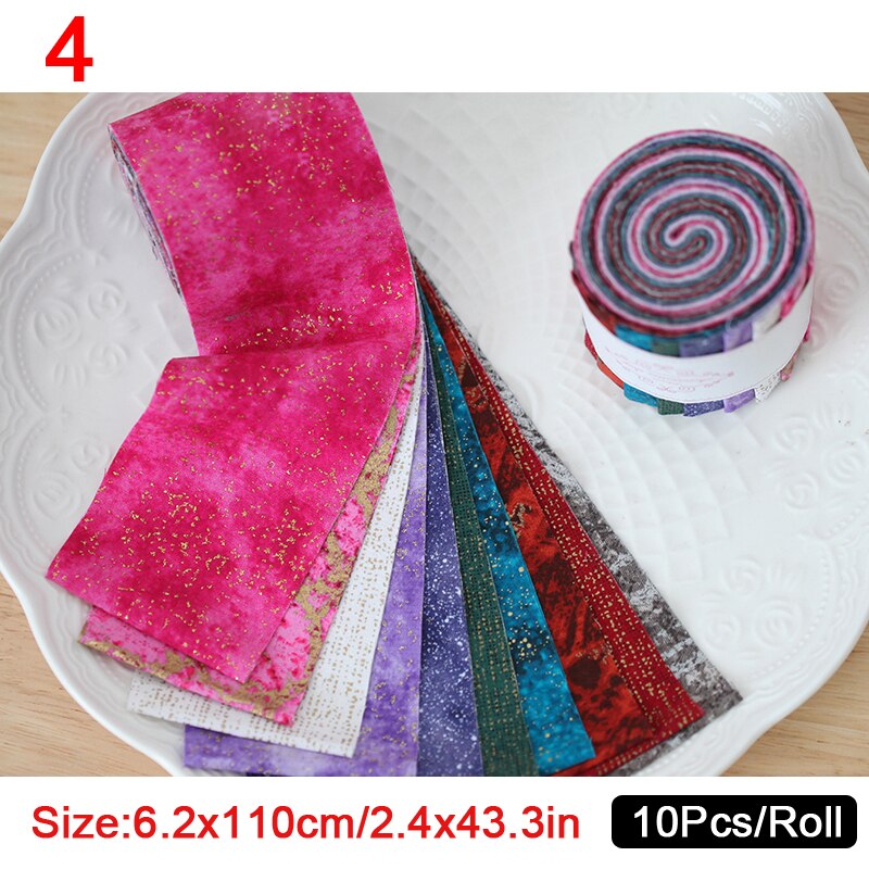6,2x110cm tela de algodón de tela Jelly Roll tiras Jelly Roll tela de Jelly Roll Patchwork tela 10 uds/rollo