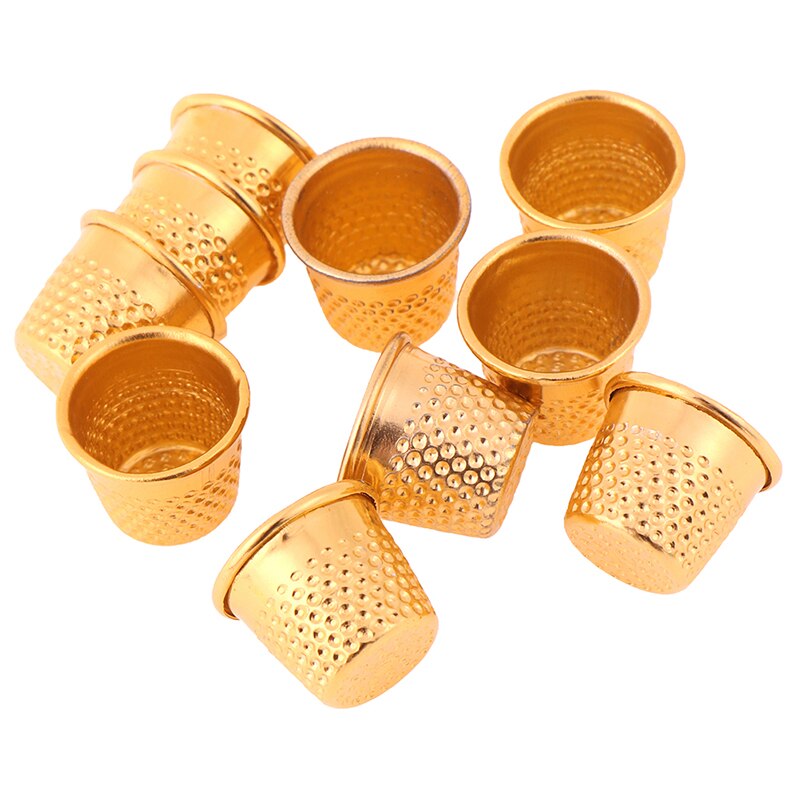 10pcs Gold Color Sewing Thimbles Metal Finger Prot... – Grandado