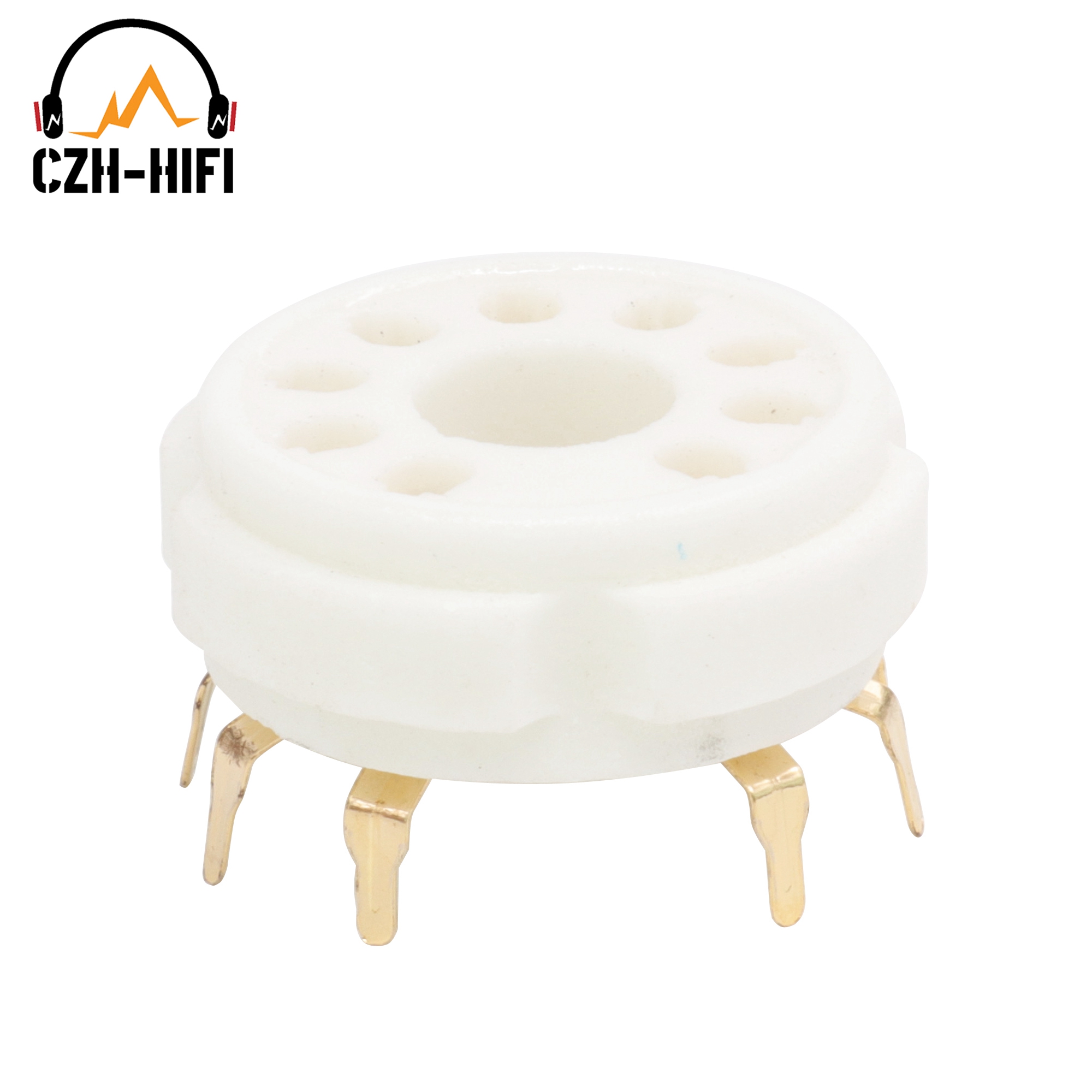 9pin Ceramic Tube Socket Valve Base for EL504,EL519,PL519,EL502,6LQ6,7868 Vintage Audio Amplifier DIY PCB Chassis Mount