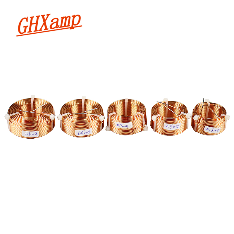 GHXAMP 1,0 MM inductancia de Crossover 0.3mH 0.5mH 0.7mH 1.5mH 2.1mH 4N libre de oxígeno de cobre divisor de frecuencia hueco Inductor 1PC