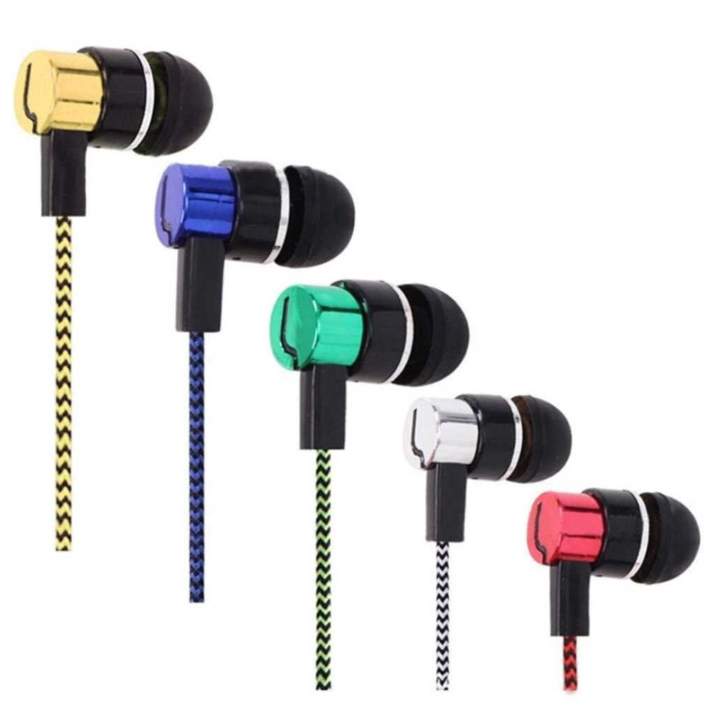 Portable Compact Stable Durable Soundproof Earphone Lightweight Braided Wiring In-ear Plating Headset