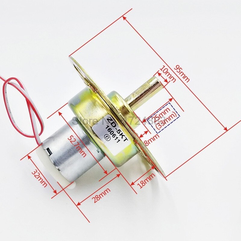 DC 12V Tandwielmotor - ZD-5KT/32ZY25 - 4.8Kg.cm Koppel - Spatwaterdicht - Permanente Magneet