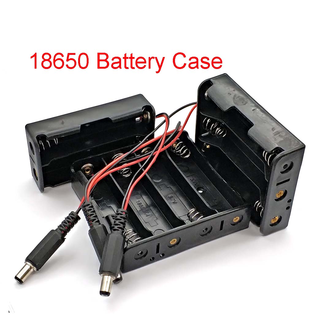 Diy 2X3X4X18650 Batterij Houder Opbergdoos Geval Met Dc 5.5X2.1Mm Power plug Plastic + Meta