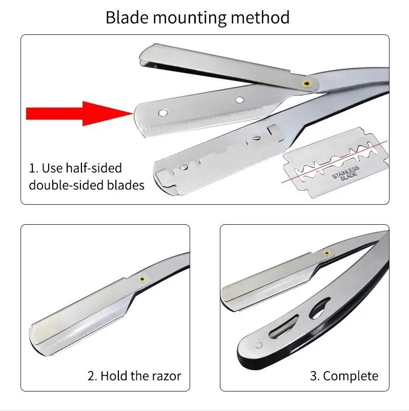 Männer Professionelle Barber Razor Manuelle Rasierer Gerade Kante Edelstahl Rasierer Klapp Rasieren Rasur Mit Klinge