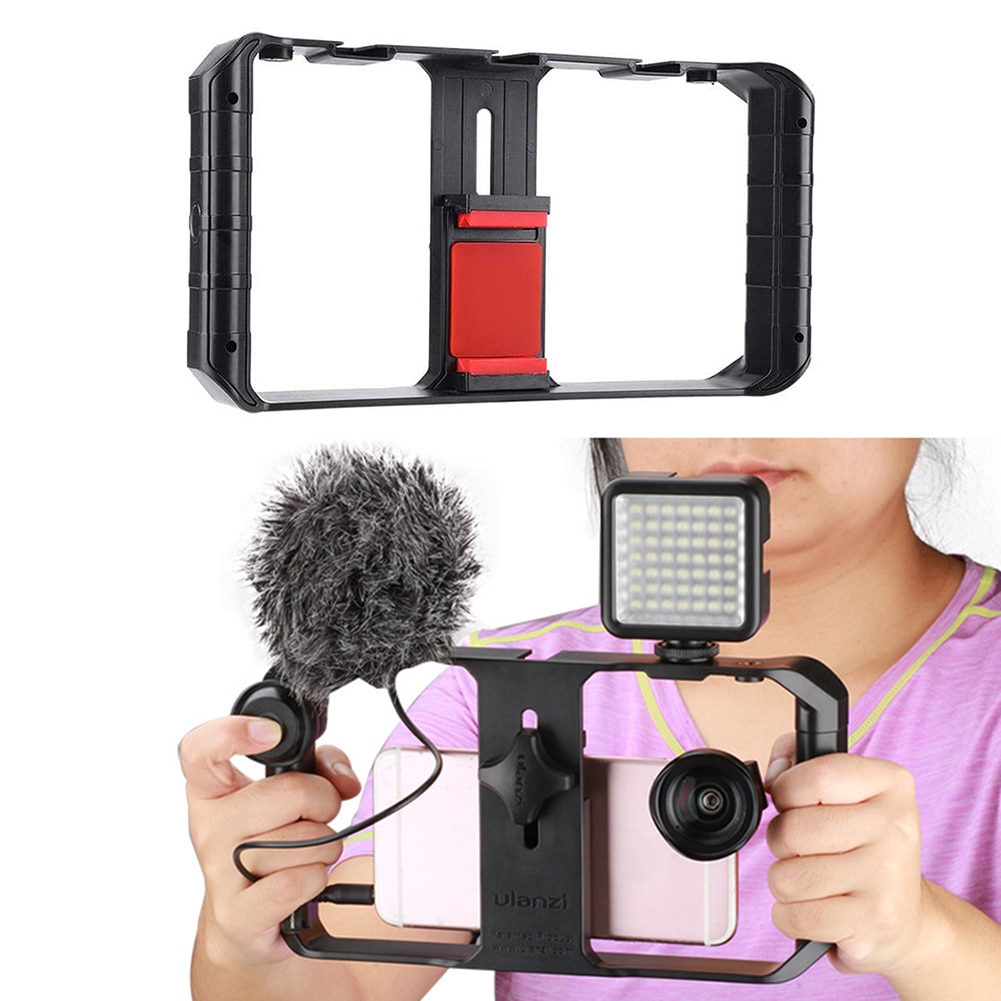 Video Camera Cage Stabilizer Film Making Rig For Smart Phone Video Rig Mobile Phone Holder Hand Grip Bracket Phone Stabilizer