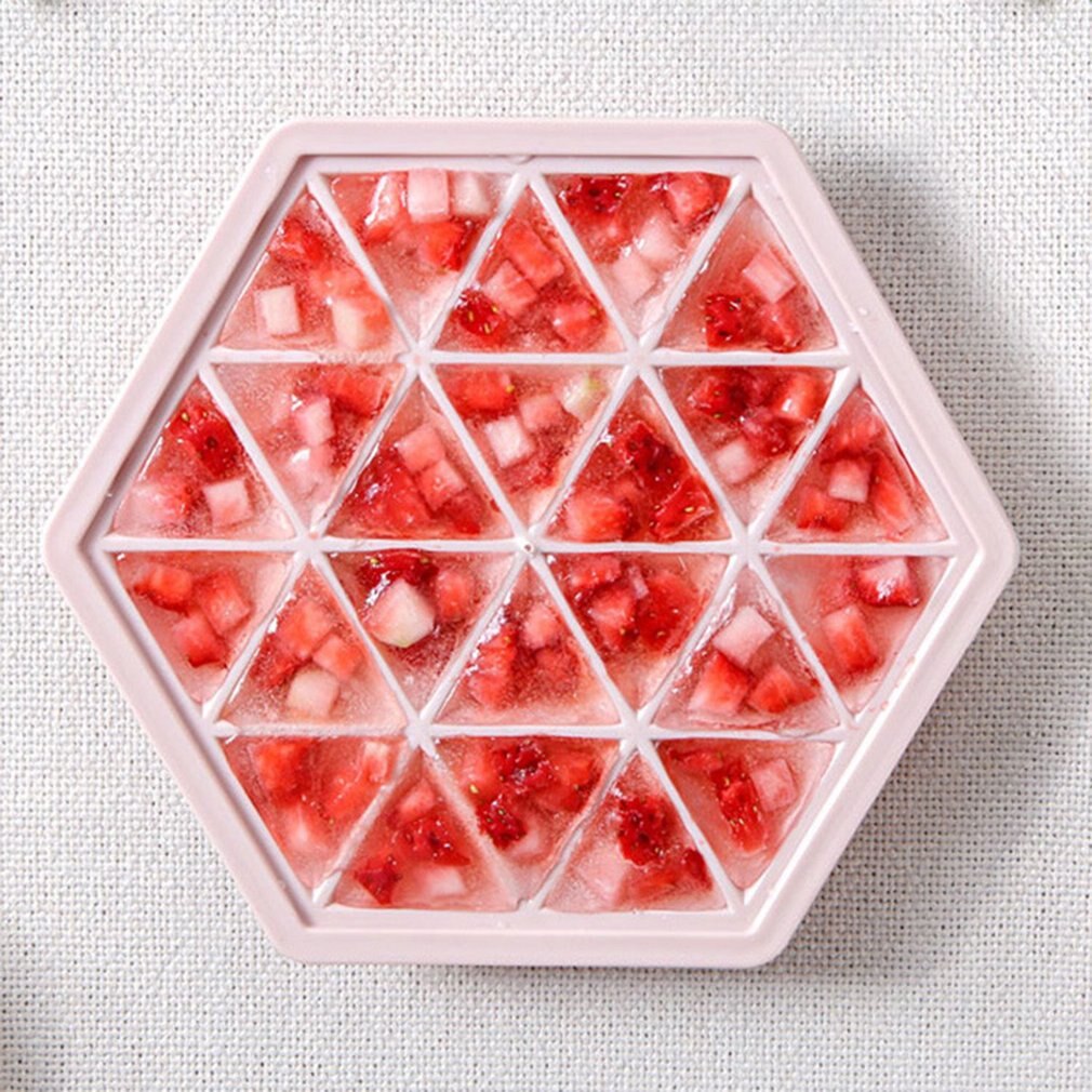 24 rejilla doméstica con tapa Hexagonal molde para helados de piruleta Crema para nevera caja de hielo