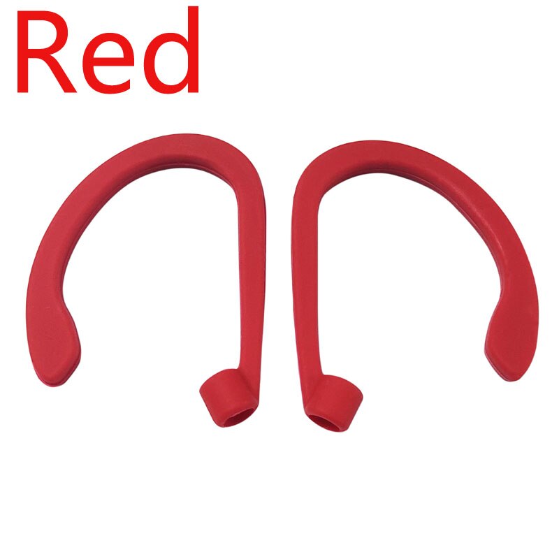 1pairs Oortelefoon Houder Voor Apple Airpods Hoofdtelefoon Oortelefoon Anti Verloren Oorhaak Riem voor Air Pods Siliconen Oor haak: 1pairs Red