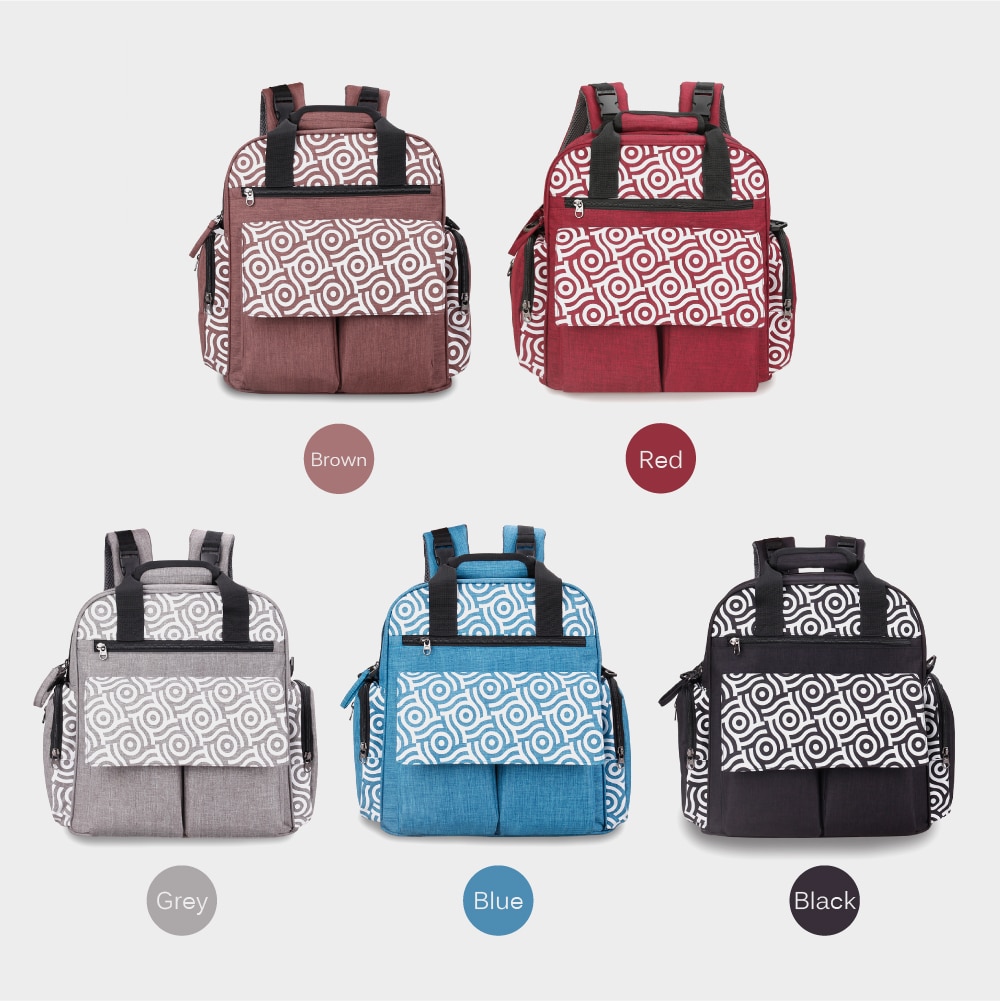 Alameda Convertible Diaper Bag Backpack Large Baby Bag Mummy Maternity Nappy Changing Bag with Stroller Strap for Baby Care