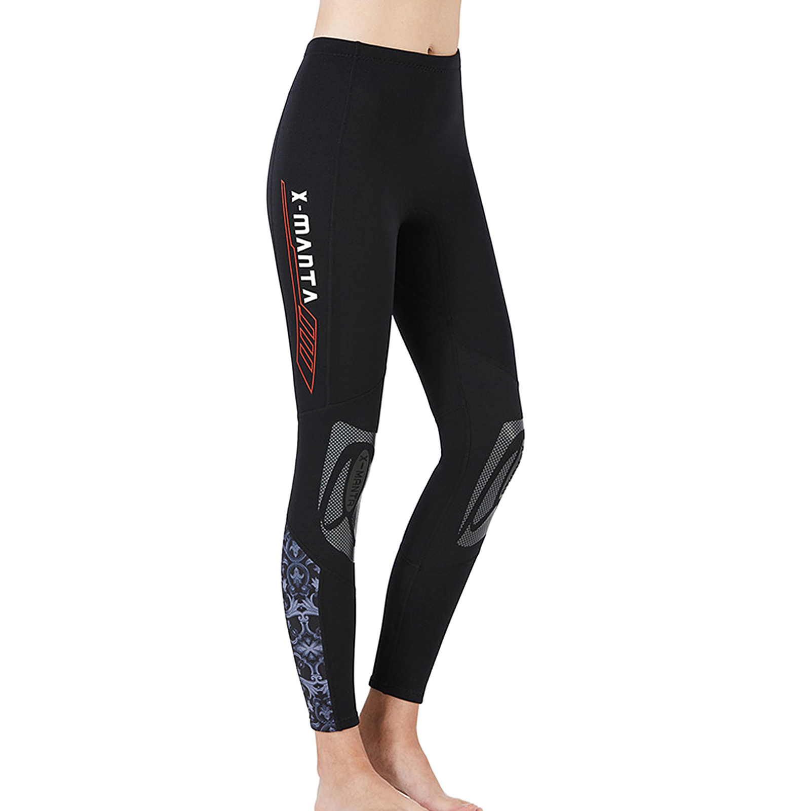 Leggings de plongée en néoprène 3mm pour femmes/hommes, pantalon serré de plongée en apnée et de surf, chaleur épaissie et protection solaire: Female Grey / XL