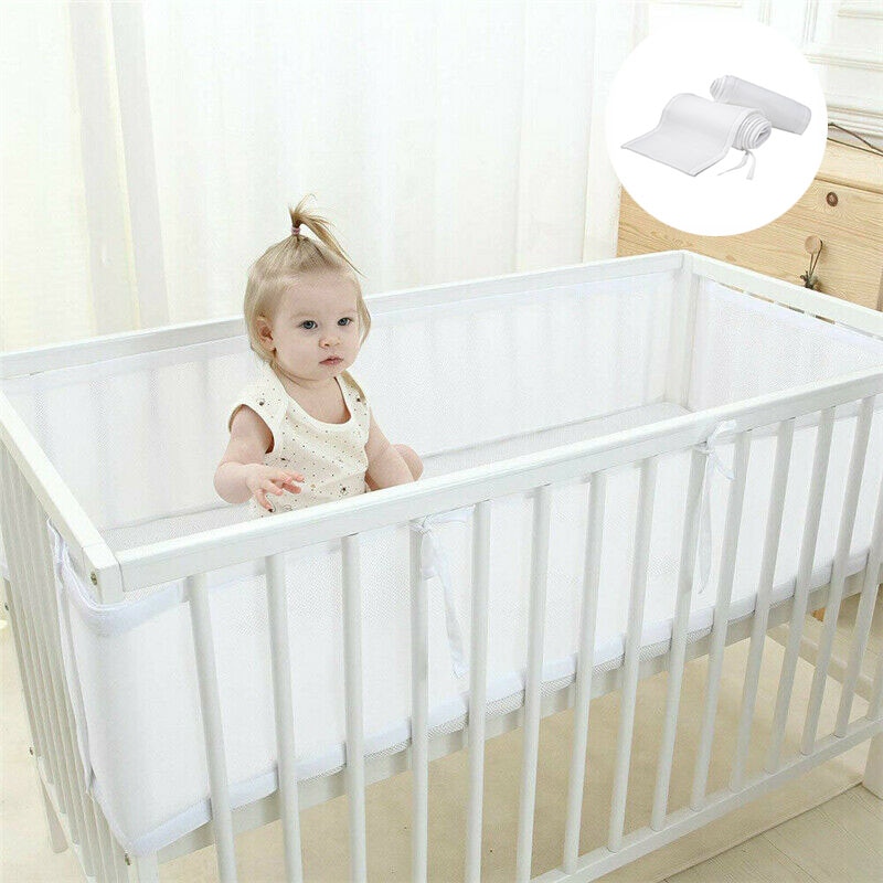 Baby krybbe kofanger nyfødte åndbar seng kofanger aftagelig baby værelse sengetøj dekoration spædbarn barneseng beskytter krybbe liner wrap