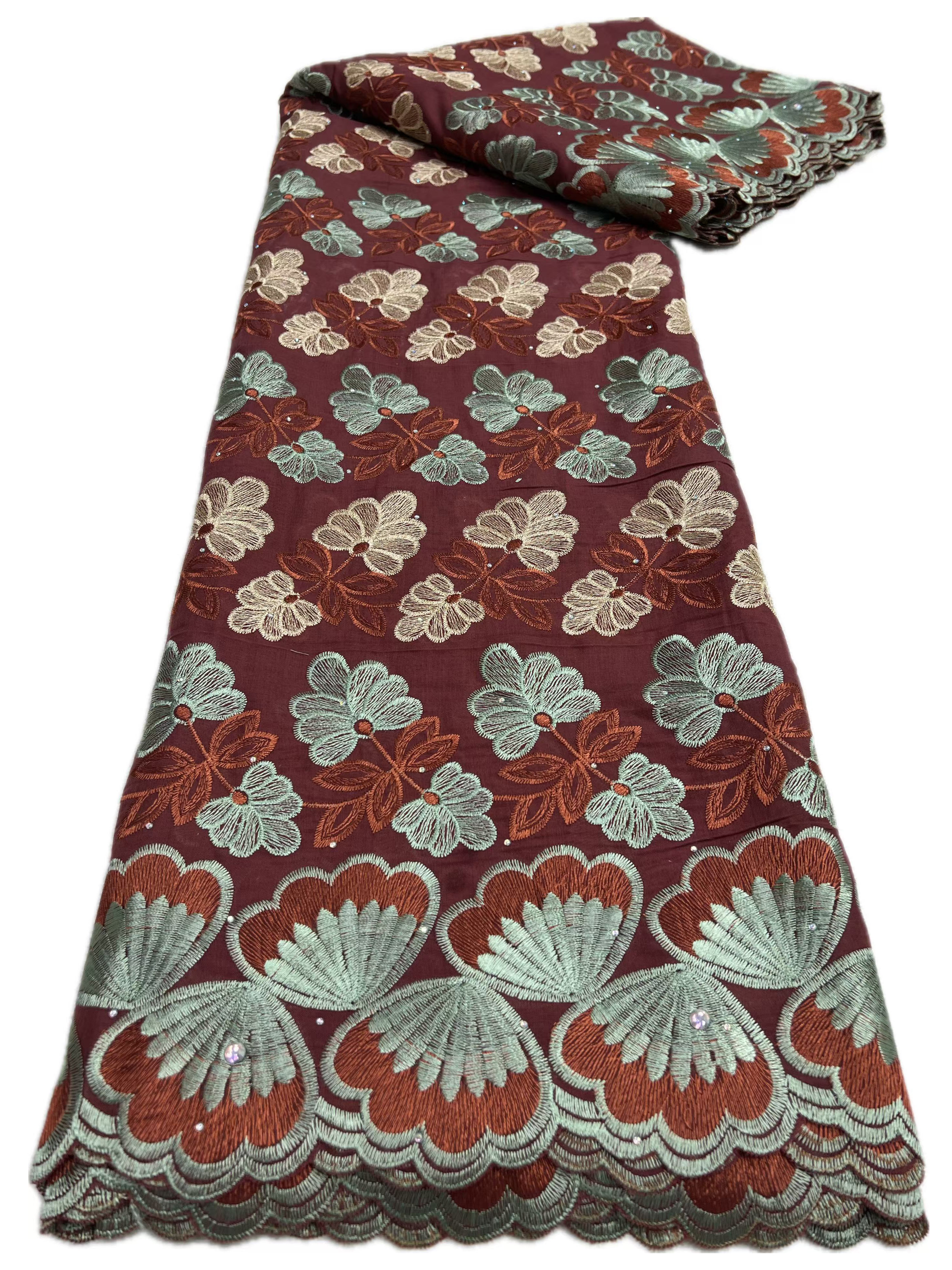 Tecidos de renda de algodão de cetim africano 2025 tecido de renda voile suíço de alta qualidade com pedras tecido de renda nigeriana para vestido: CINZA-ESCURO