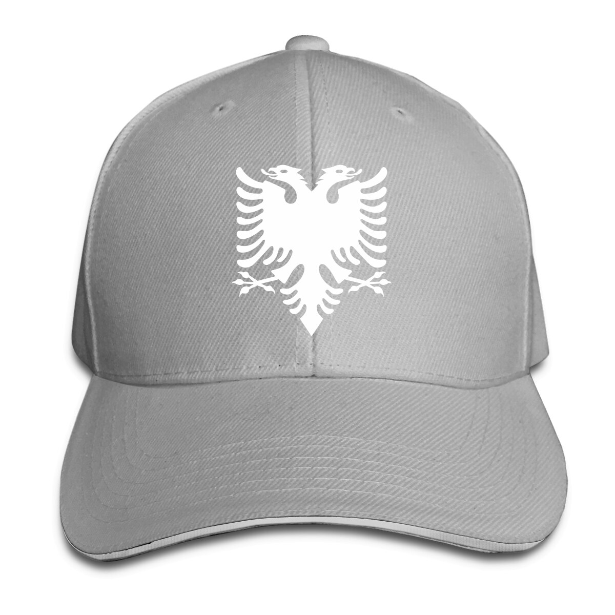 Albania sombreros, gorras de hombres y mujeres, gorros de pico de pato, gorras de béisbol de coche, gorras ajustables de Snapback hip-hop unisex: Gris