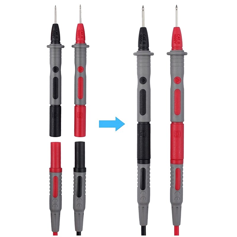 QHTITEC Multi-function Multimeter Test Leads Inspection Repair Tool Multimeter Probe Test Wire Kit With Alligator Clamp