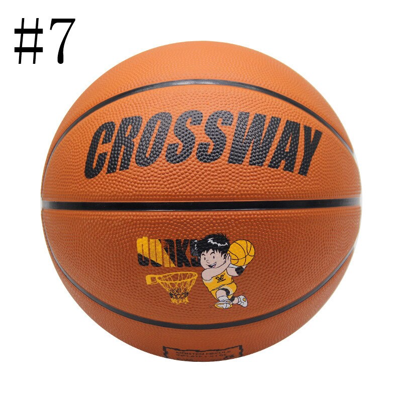 CROSSWAY Standard Palla Da Basket #2 #3 #4 #5 #6 #7 Per Adulti E Bambini Gioventù palla di Gomma di Usura Concorso di Formazione Interna Ed Esterna: Brown No. 7