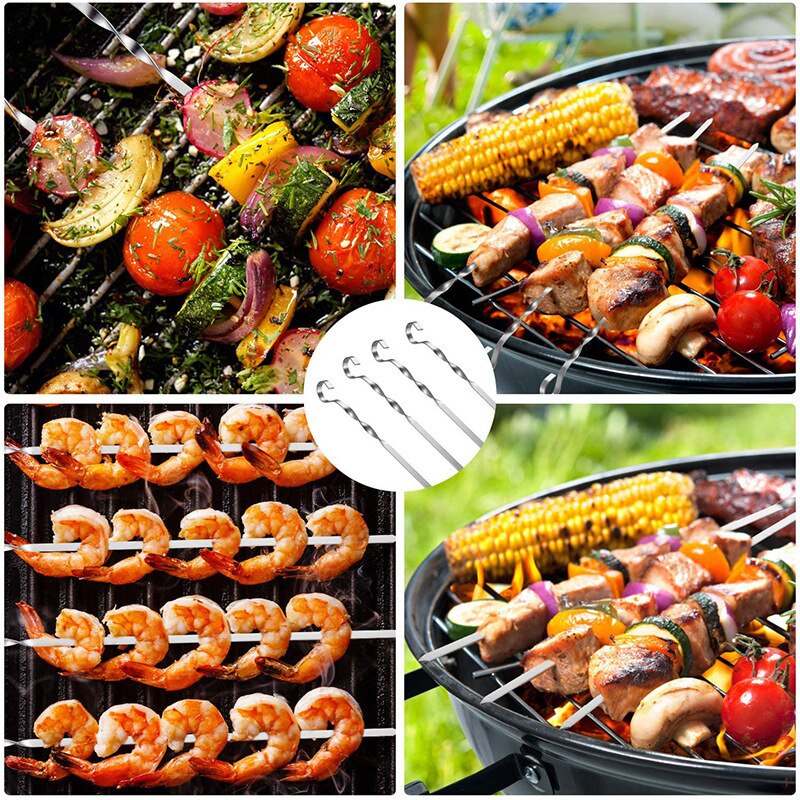 Grill Fleisch Schnur Spieße Brocken Von Fleisch Edelstahl Braten Stock Für BBQ draussen Picknick Grill Spieße Küche Utensilien
