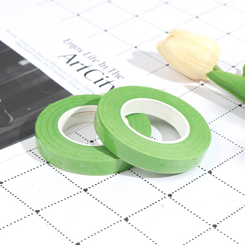 2Rolls Zelfklevend Papier Tape Enten Film Bloemen Stem Diy Kunstmatige Bloem: green