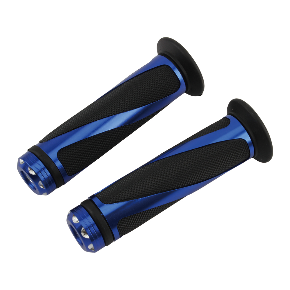 7/8 "22mm Moto Grip Maniglia Universale Manubrio CNC per Kawasaki Honda Yamaha Suzuki Benelli Ducati Scooter Ebike Moto: Blu