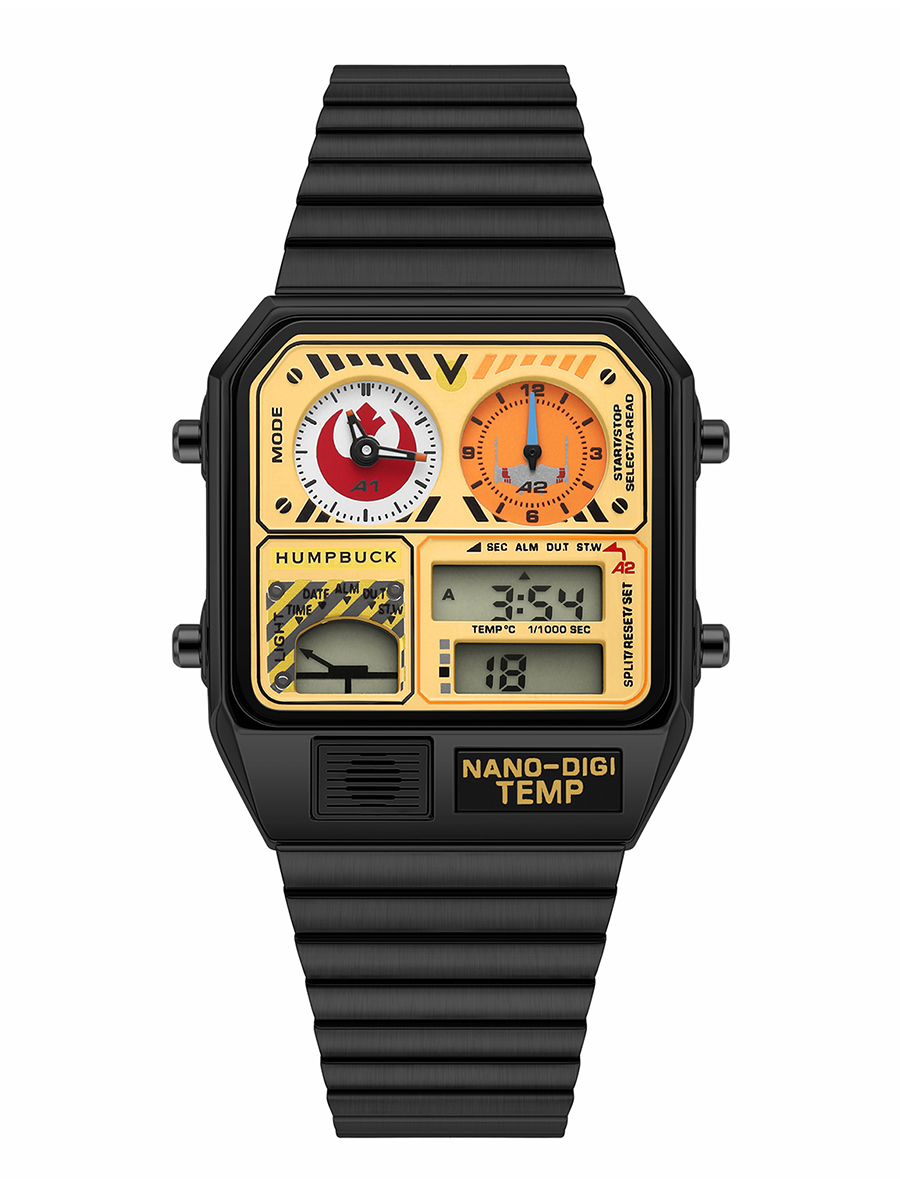 HUMPBUCK Relojes digitales para hombres Temas clásicas Reloj de pulsera multifuncional con cronómetro de temperatura Tiempo dual y calendario: Marfíl