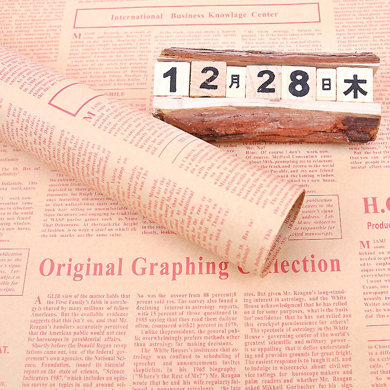 5 Teile/satz 50*70cm Vintage Kraft Verpackung Papier Bouquet Verpackung Englisch Zeitung Blume Verpackung Papier DIY Material: 14