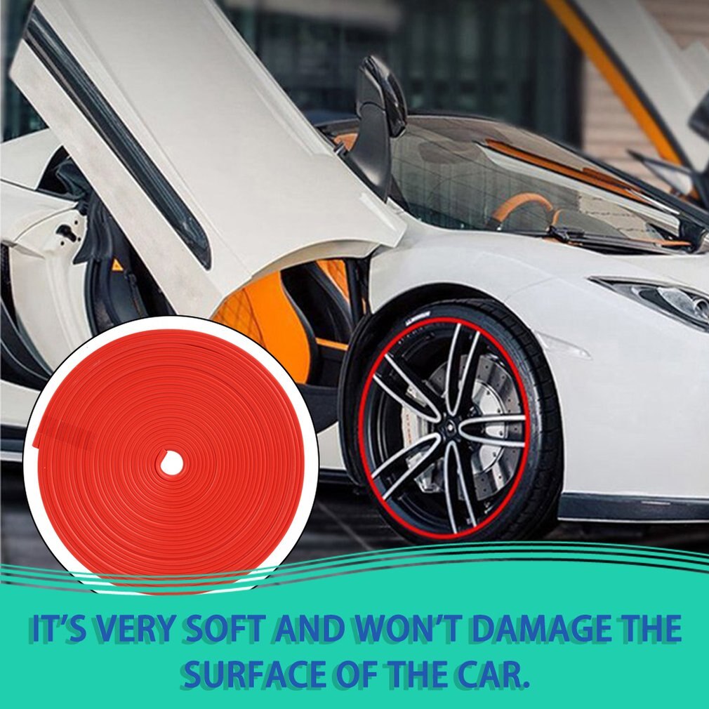 8 M Car Wheel Protection Wheel Sticker Decorative Strip Tire Protection Care Cover Boat Car Shape Modification