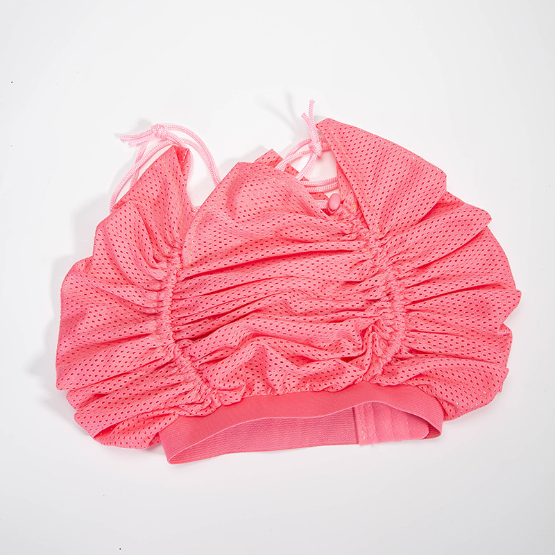 Netkap voor het drogen van krullend haar, verstelbare haarkap met trekkoord, geschikt voor het föhnen van lang haar, sneldrogende föhnkap, draagbaar.: Roze