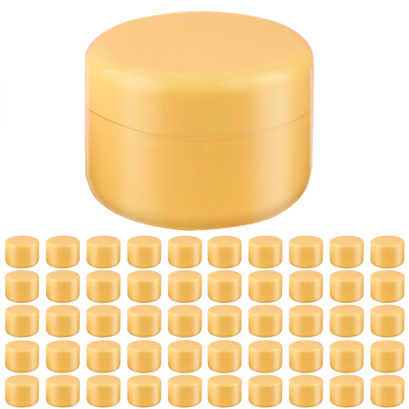 50 szt. Pojemniki na kosmetyki 30g mały pusty plastikowy pojemnik krem do twarzy balsamy tonery pudełka do przechowywania podróży służbowych w domu: 20g / Yellow / 50pcs