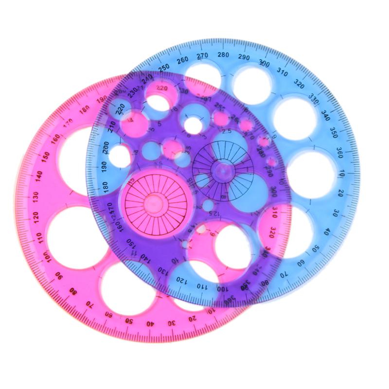 1 Pc nowy okrągły plastikowa linijka szablon koło niejednolita całość stóp 360 stopni władcy dla studentów prezent robić biura i szkoły: Default Title