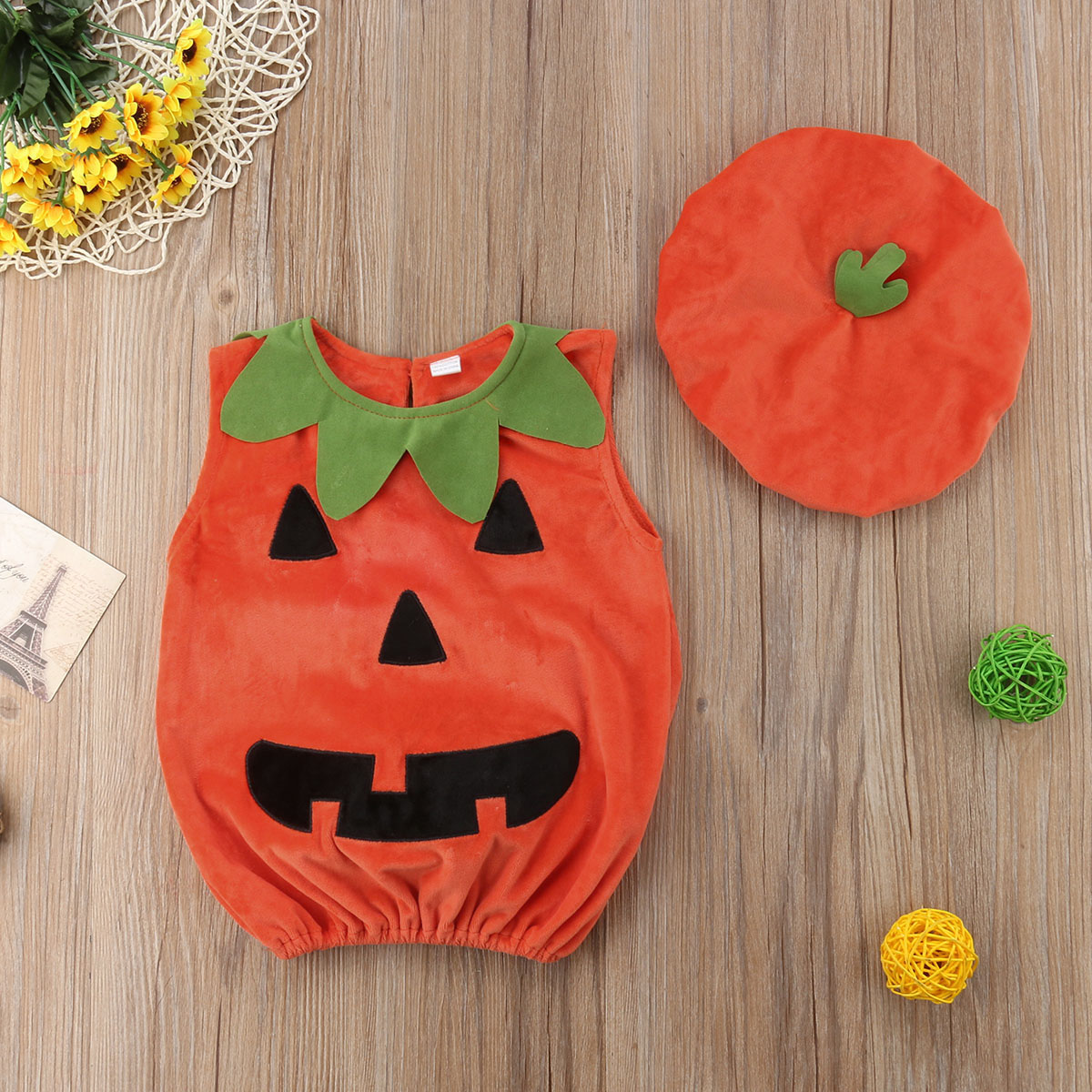 Småbarn baby jenter gresskar halloween kostymer morsomme djevelen gresskar topper hatt sko antrekk sett baby halloween kostyme klær