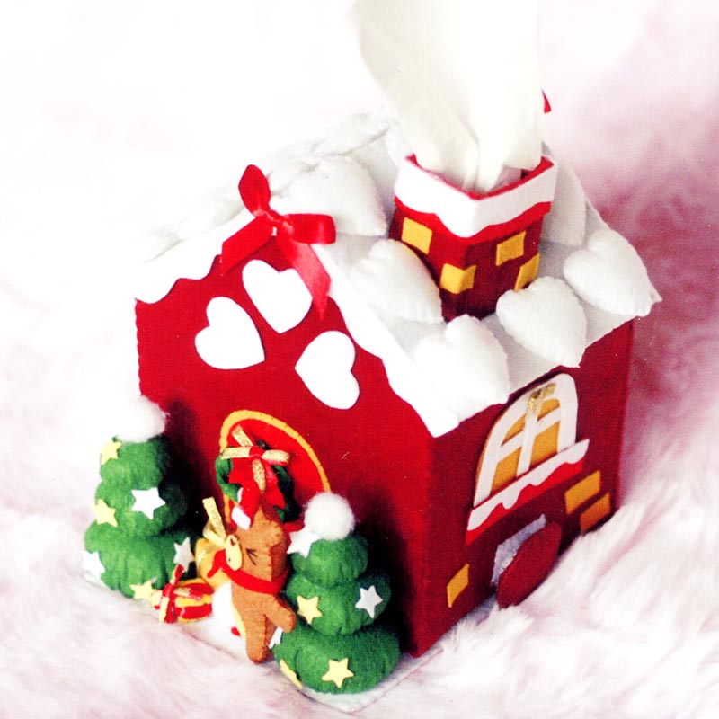 Love house, tissue box, house, carton. Fabric Felt kit Non-woven cloth Craft DIY Sewing set Handwork Material DIY needlework sup: Default Title