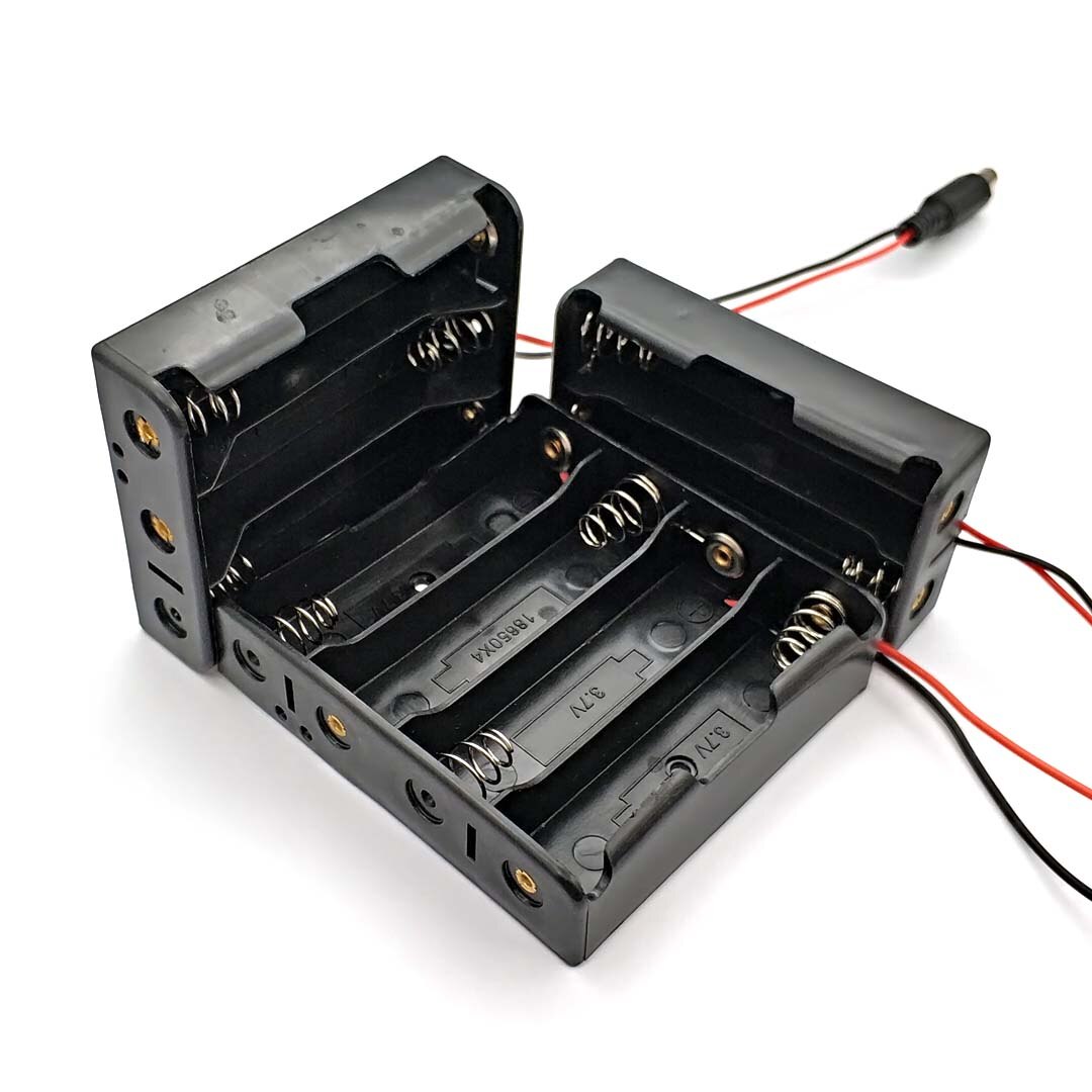 DIY 2x 3x 4x 18650 Battery Holder Storage Box Case with DC 5.5x2.1mm Power Plug Plastic + Meta