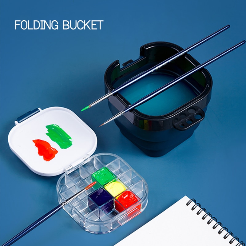 Aquarel Palet Doos Opvouwbare Emmer Kunstenaar Verf Palet 16 Luchtdicht Diepe Putten Luchtdicht Voor Aquarellen, Gouache, Acryl