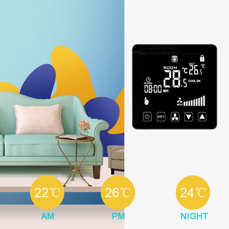 Central Air Conditioner Temperature Controller WIFI Smart Thermostat 2/4 Pipe Air Conditioning Cooling Heating Thermostat Fan Co