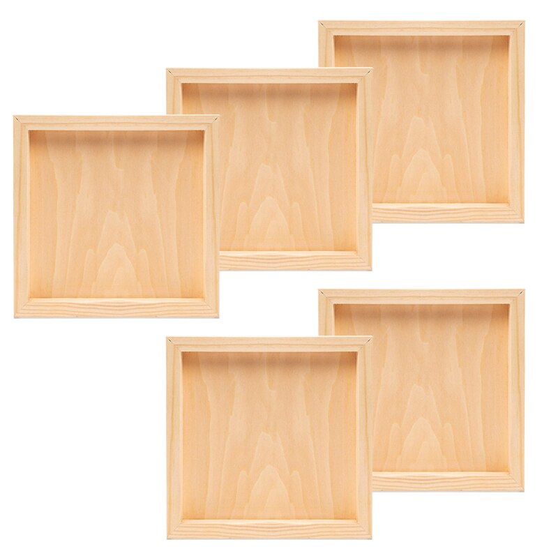 5Pcs Blank Art Boards Mini Kunstenaar Canvas Art Board Acryl Olie Verf Hout Kunstwerk Schilderen: 20x20x2cm