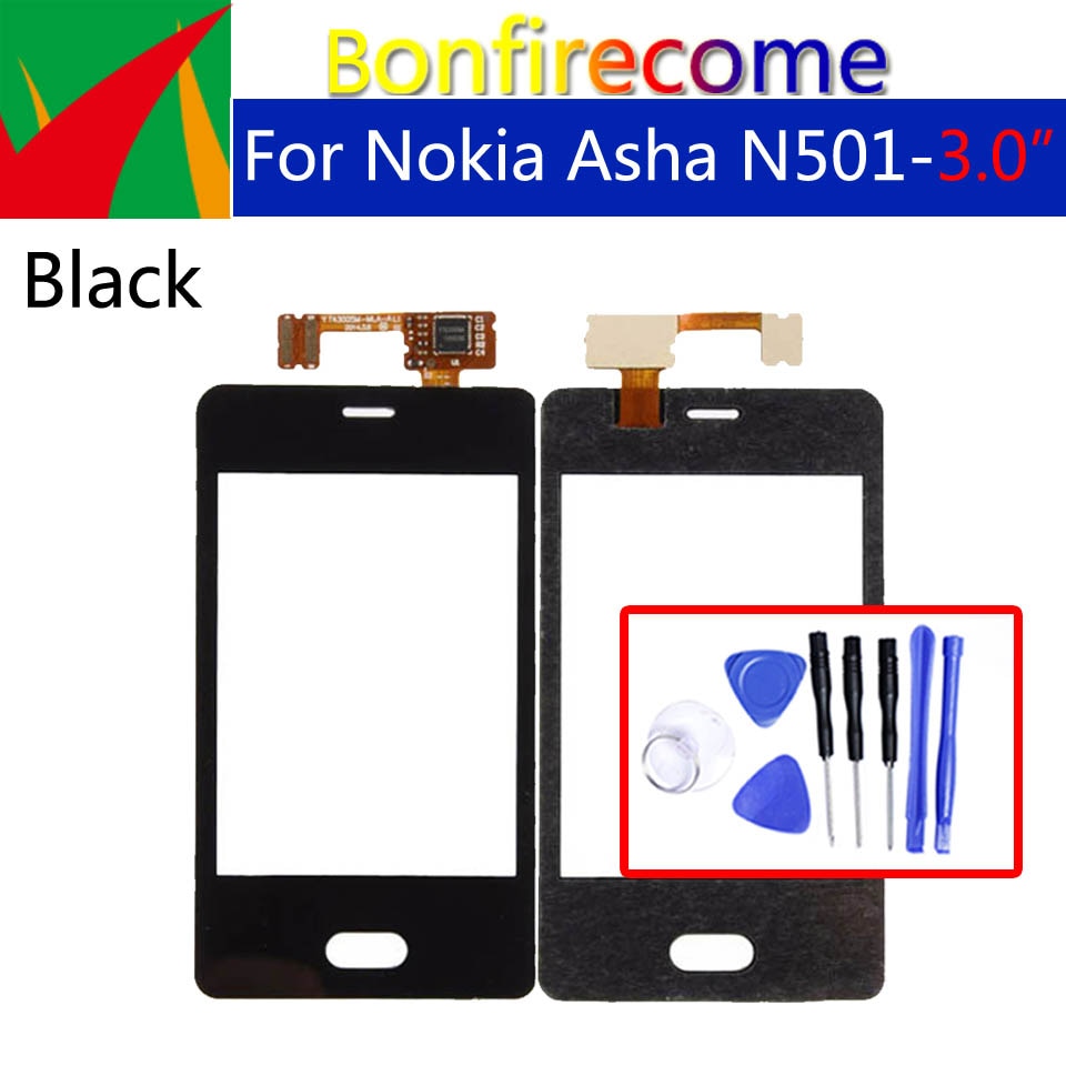 Zwart Touch Screen Voor Nokia Asha N501 501 Digitizer Panel Sensor Glas Vervanging Onderdelen