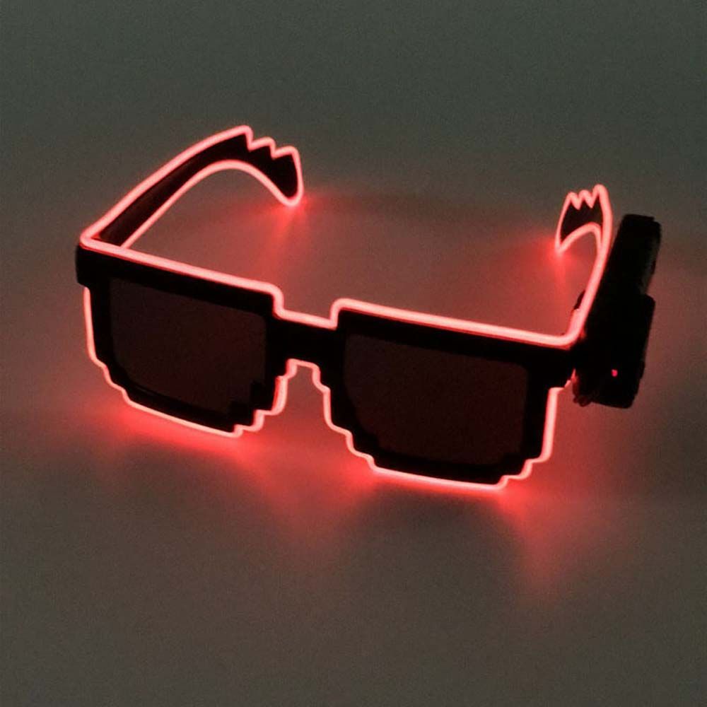 Decorações brilhantes para cosplay, adereços para festa, óculos com luz led piscante, óculos luminosos de led, óculos de sol brilhantes, óculos de mosaico: YELLOW