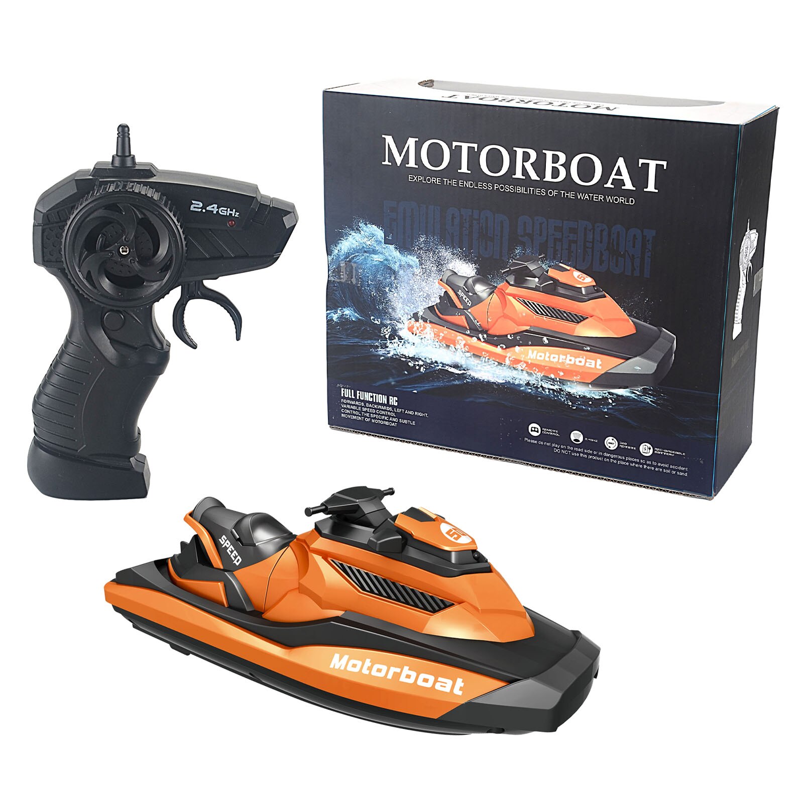 2.4Ghz Rc Boot High Speed Racing Oplaadbare Batterijen Voor Kinderen Boot Met Water Detection Waterdichte Boot Speelgoed Voor Kids: Orange