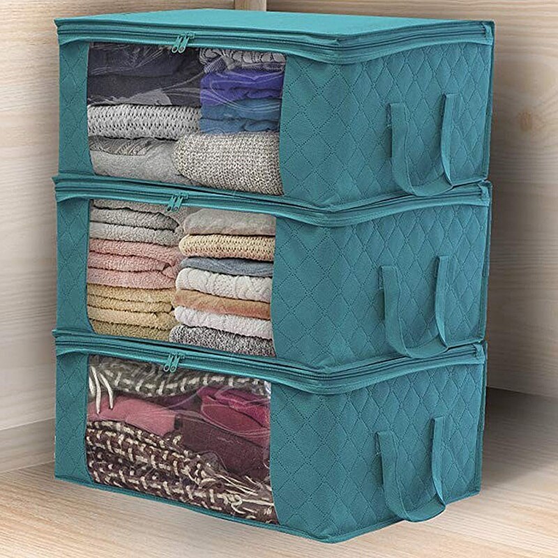 Non-Woven Clothes Storage Bag Folding Quilt Dust-Proof Cabinet Finishing Box Home Storage Supplies