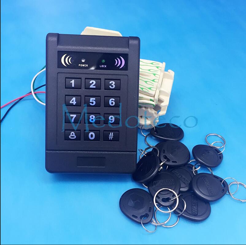 Contact-minder Inductieve RFID Proximity Card Toegangscontrole Systeem RFID/EM Lichtgevende Toetsenbord Proximity Deurslot wiegand input: Black Keycard