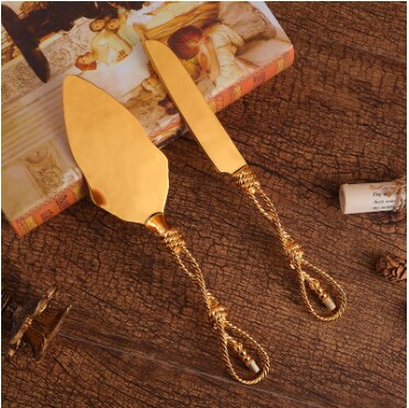 Utensilios de cocina occidental para hornear, juego de de boda de dos piezas con mango hueco, pala triangular para pizza, pastel, cuchillo de postre: 6