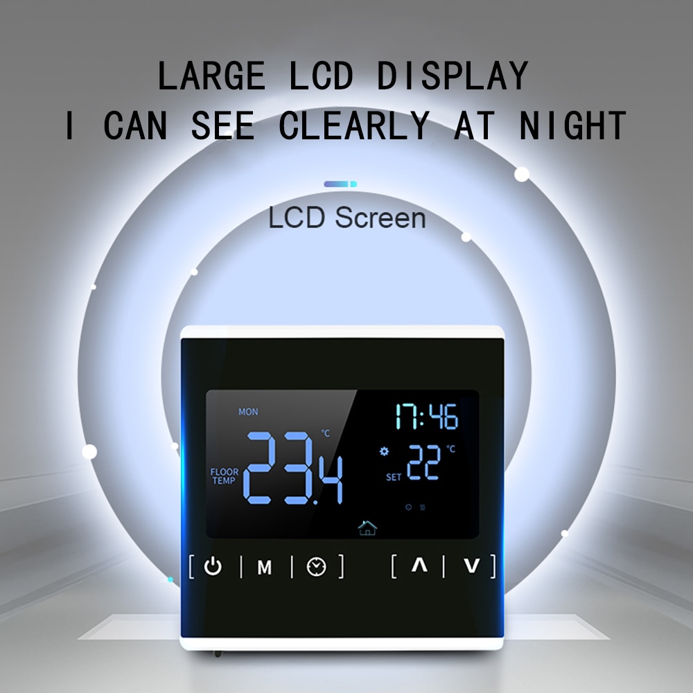 wifi LCD Touch Screen Warm Floor Heating Room Thermostat AC85-240V Water Heating Temperature Controller