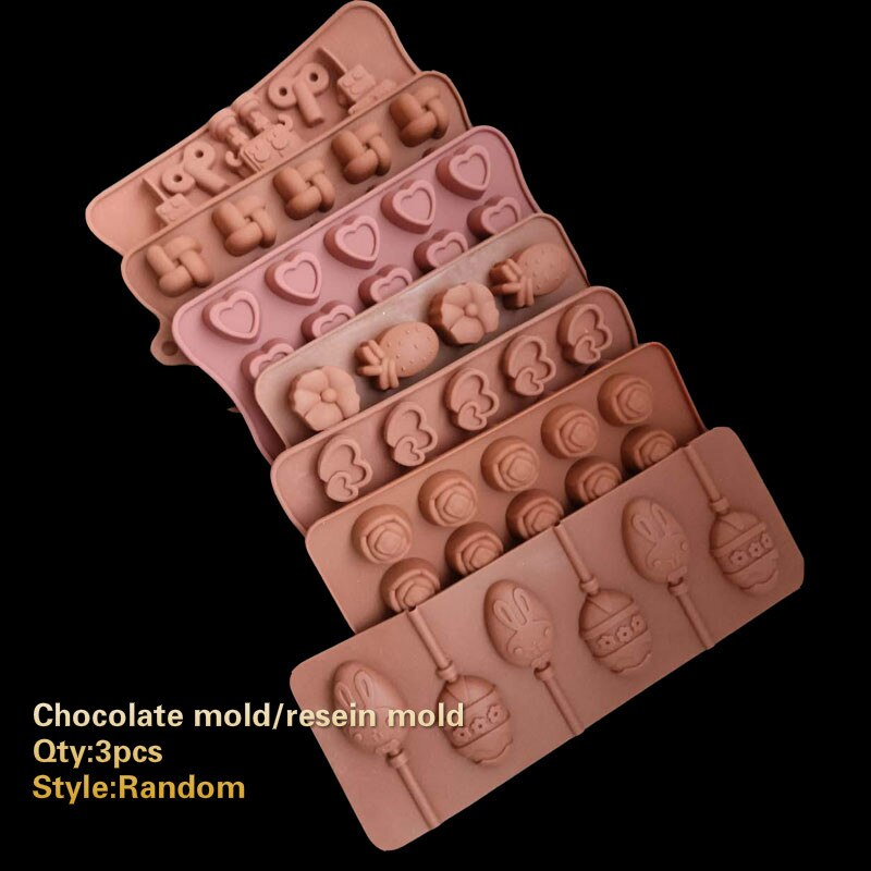 Silikone Smykkeforme - 100g til 1kg - UV Resin Smykkeværktøj: 3 stk chokolade