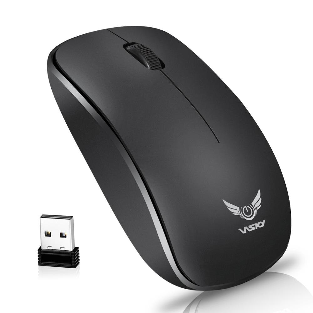 1600 DPI Optical Mouse Wireless 2.4GHz Mouse 3 Buttons Computer Mice For Laptop Mice PC: Black